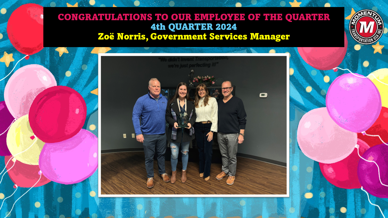 Congratulations to our Employee of the Quarter!